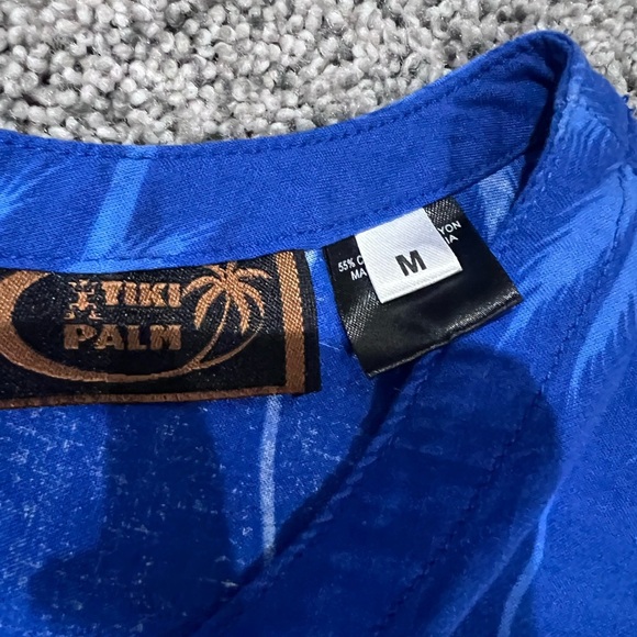 NWOT Tiki Palm Beaded Sequin Blue Beach Tropical Sleeveless Dress Size Medium - Picture 4 of 11